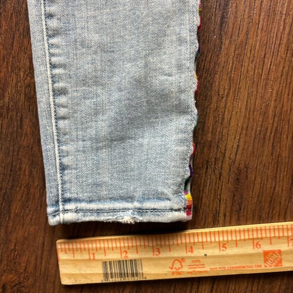 Driftwood Jackie Skinny Jeans Light Wash rainbow stripe Women’s Size 26 - Picture 10 of 11